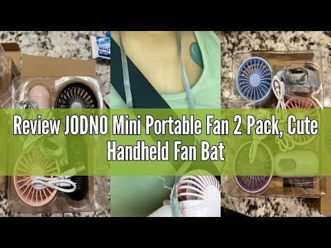 Review JODNO Mini Portable Fan 2 Pack, Cute Handheld Fan Battery Operated Lightweight Small Personal