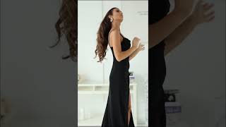Černé hladké bodycon šaty "Sylia" na tenká ramínka