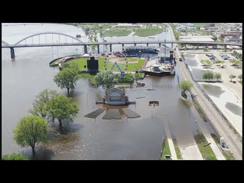 Aerial photos from the receding Mississippi River in Davenport