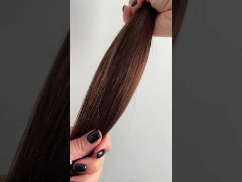 Натуральне волосся на заколках 60 см, 8 пасм, коричневі (№04) video
