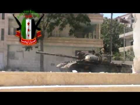 رصد احتراق دبابتين لقوات النظام في أريحا  بعد استهدافهم من قبل كتيبة أحرار أريحا