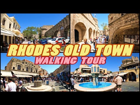 RHODES OLD TOWN walking tour - Rhodes Greece [4k]