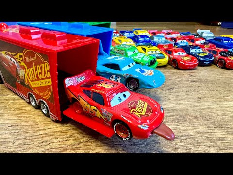 Unboxing Disney Pixar Cars: Finish Line Lightning McQueen, Damaged King, Chick Hicks, Doc Hudson