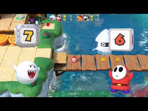 Super Mario Party-Partner Party #13 - Watermelon Walkabout - Boo & Shy Guy vs Dry Bones & Pom Pom