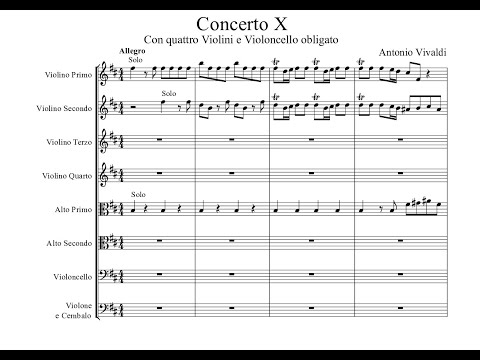Antonio Vivaldi - Concerto in B minor RV 580 (Sheet Music Score)
