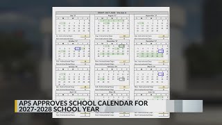 2027-2028 school year calendar approved by Albuquerque Public Schools Board of Education
