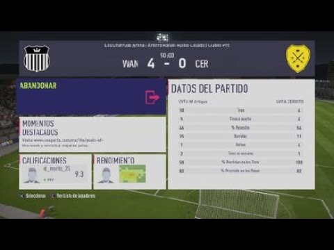 Uvfa w artigas vs Uvfa Cerrito estadística