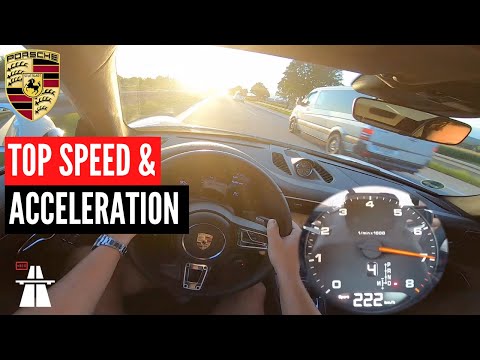 Porsche 911 Carrera (2017) ACCELERATION ON GERMAN AUTOBAHN