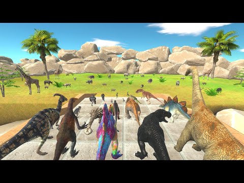 POWER UP SPEED RACE Carnivores Attack Herbivore  OASIS DEATH RUN - Animal Revolt Battle Simulator
