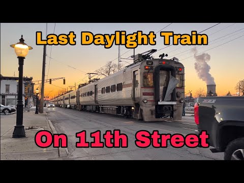 The Final Daylight Commuter Train on Michigan City’s Street Running
