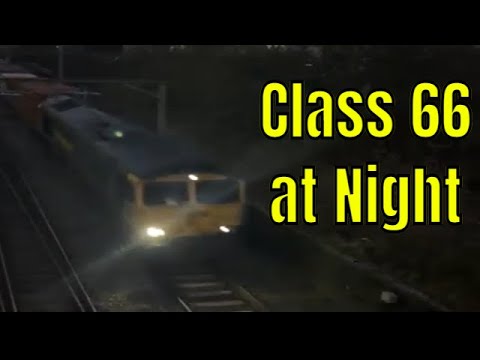 freightliner class 66 at night