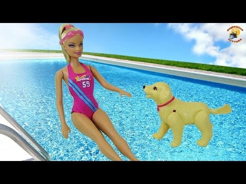 Барби с собачкой – Чемпионы по плаванию! Серия Barbie «I can be» Mattel. Play set