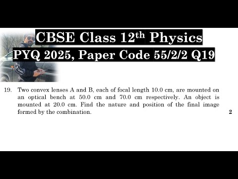 Two convex lenses A and B, each of focal length 10.0 cm, are mounted on an optical bench at 50 cm an
