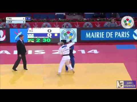 Judo 2014 Grand Slam Paris: Pavia (FRA) - Hevondian (UKR) [-57kg]