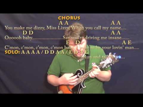 Dizzy Miss Lizzy (The Beatles) Mandolin Cover Lesson in A with Chords/Lyrics