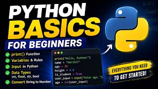 Learn Python Variables, Data Types and User Input | Python Tutorial 003 for begineers in Hindi