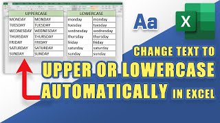 EXCEL - How to Change Text to UPPERCASE or LOWERCASE Automatically (Easy Formula)
