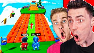 STUMBLE GUYS z ABRA 😱 UCZY Mnie TRIKÓW 🏆