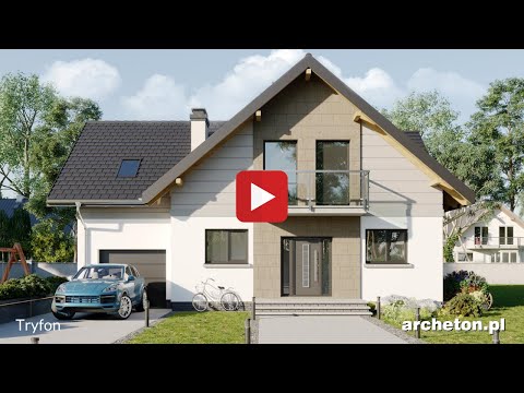 Projekt domu Tryfon - archeton.pl - z poddaszem użytkowym 187,2 m2