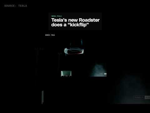 Tesla Roadster does a “kickflip”