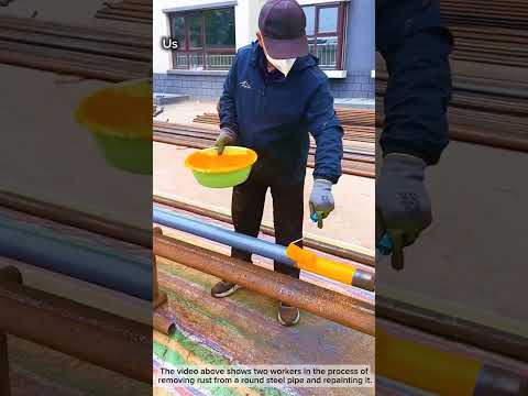 Remove rust from steel pipes and repaint