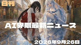 【AI界隈最新ニュース／2026-09-26号】 Muse祭りで株高／Copilot新OS／GPT-6で価格競争／AI安全論争／豪政府に不正侵入／声クローン同意義務／クラウド開発正式化／AI界の父参画