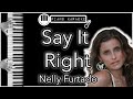 Say It Right - Nelly Furtado - Piano Karaoke Instrumental