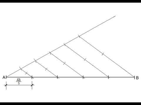 Division of a segment into equal parts (Thales' theorem)