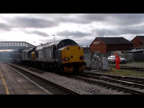 37606 and 37602 departs Bridgwater with 6M63 on 7th March 2014
