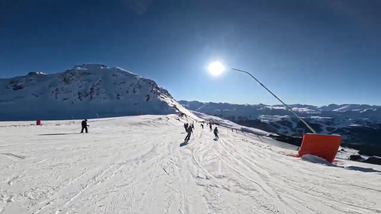 POV Skiing BD de Loze and Marmotte — blue pistes Méribel 4K