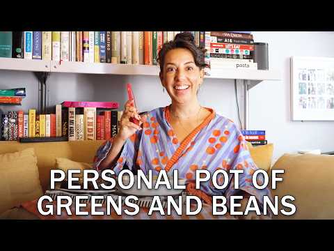Comfort Cooking for One: A Personal Pot of Beans and Greens with Bread for Dips