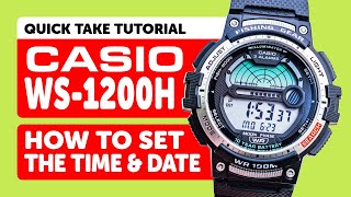 #CASIO WS-1200H (3485) - HOW TO Set The TIME AND DATE