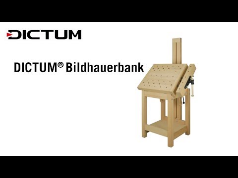 DICTUM Bildhauerbank - Schnitzbank mit Bildhauergalgen - Kompakte Hobelbank