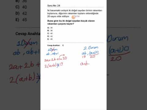 2024 EKPSS UNDERGRADUATE MATHEMATICS 9th question (2nd method)