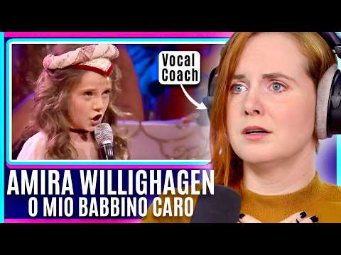 OPERA aged 10? 🥹 | Vocal Coach Analysis Amira Willighagen André Rieu O Mio Babbino Caro Reaction