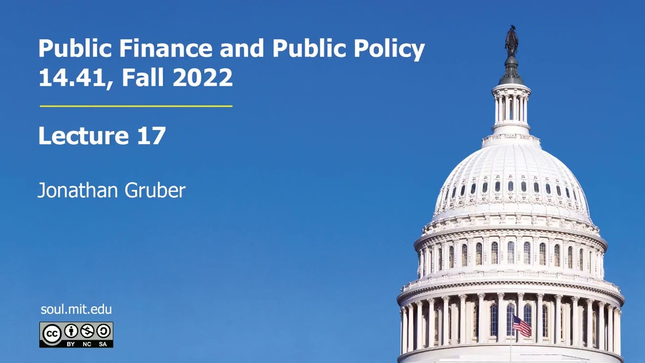 MIT 14.41 Lecture 17: Taxation Overview, Tax Fairness, Tax Base, Unit of Taxation