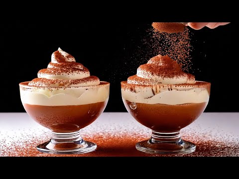 Wonder dessert - coffee mousse with orange in 10 minutes. Simple and delicious.
