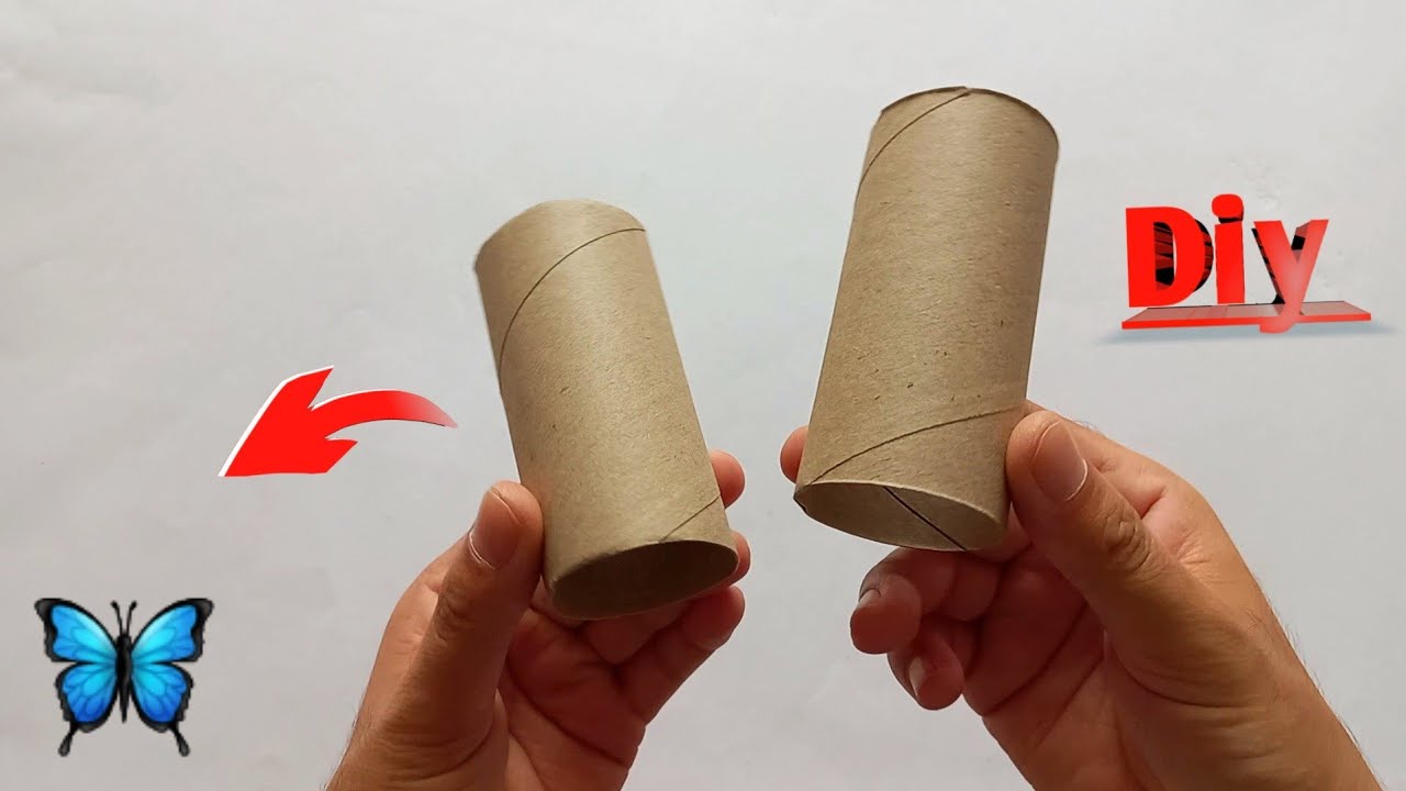 How to make paper Butterfly very easy! Butterfly making with toilet paper rolls