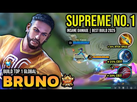 SUPREME NO.1! BRUNO BEST BUILD 2025 | BUILD TOP 1 GLOBAL BRUNO GAMEPLAY | MOBILE LEGENDS✓