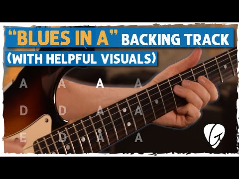 Blues Shuffle in A (108 bpm) - Practice The Blues!