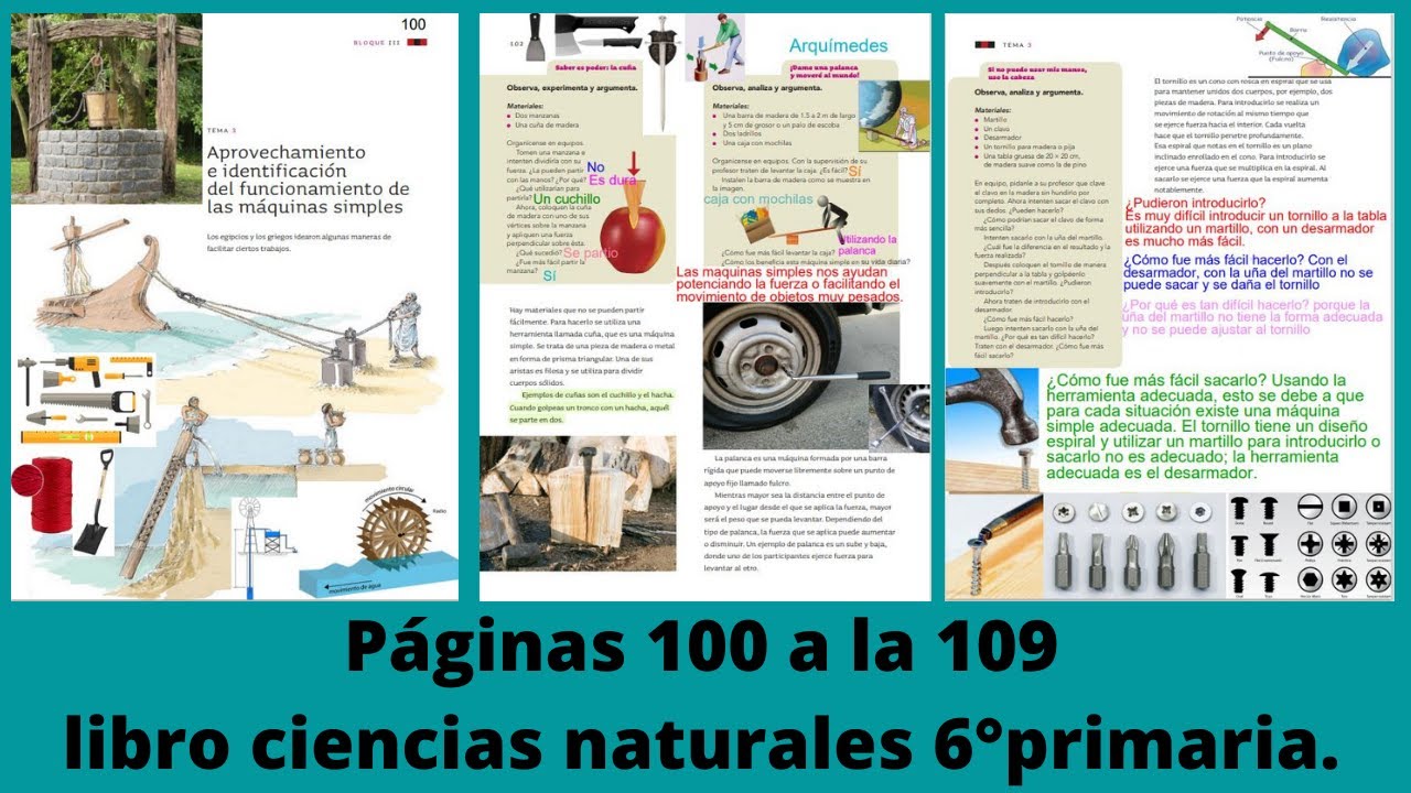 páginas 100, 101, 102, 103, 104, 105, 106, 107, 108 y 109 Ciencias Naturales 6°