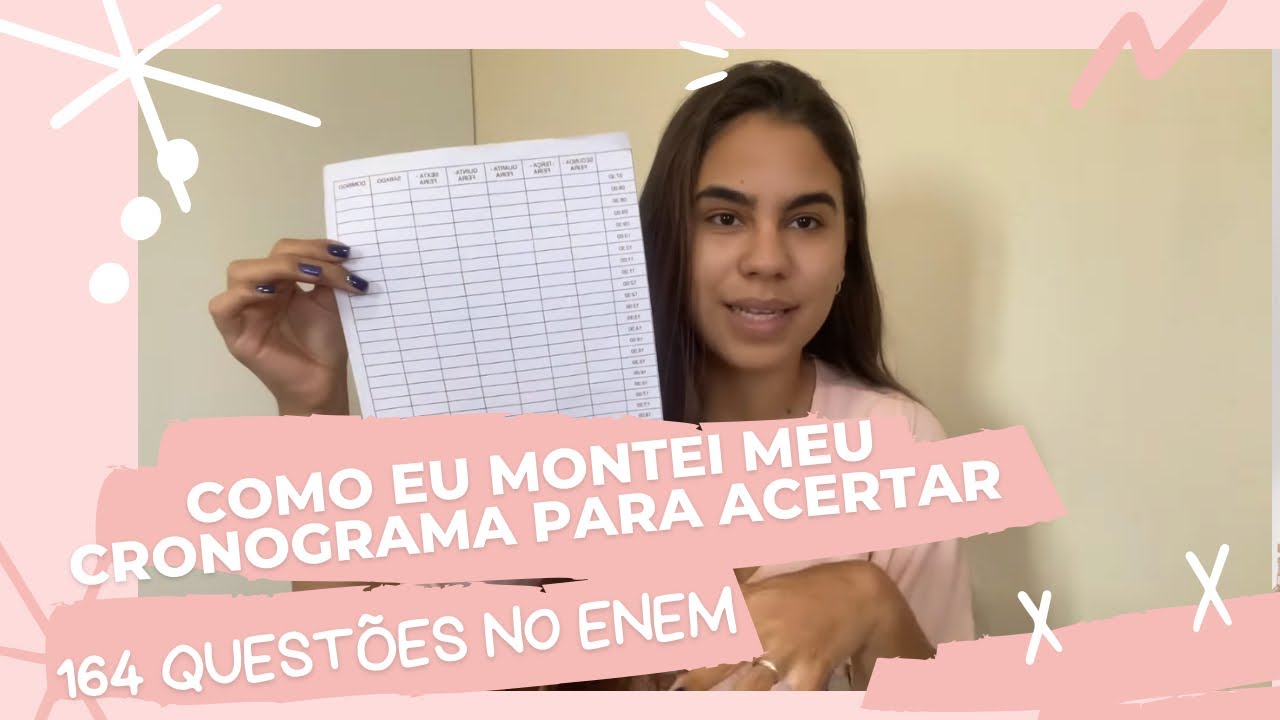 COMO EU MONTEI MEU CRONOGRAMA PARA O ENEM E ACERTEI 164 QUESTÕES
