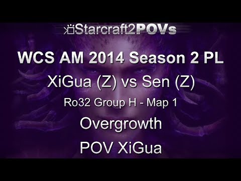 SC2 HotS - WCS AM 2014 S2 PL - XiGua vs Sen - Ro32 Group H - Map 1 - Overgrowth - XiGua