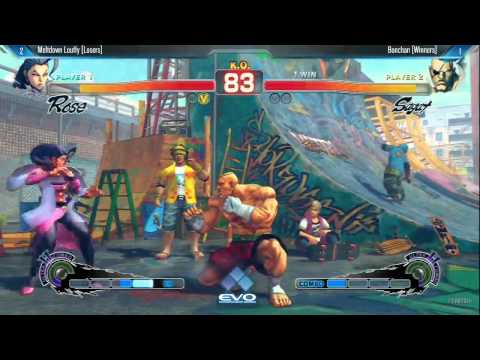 GRAND FINALS EVO 2014 - Bonchan ( Sagat ) vs Louffy ( Rose ) - USF4