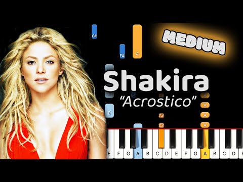 Shakira Acrostico Piano Tutorial! (Medium)