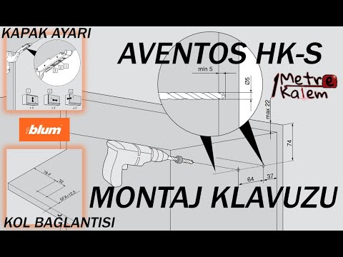 blum AVENTOS HK-S montaj klavuzu ve kapak ayarı