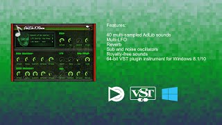 Video thumbnail for AdLibXRom 64-bit VST plugin instrument for Windows by SampleScience