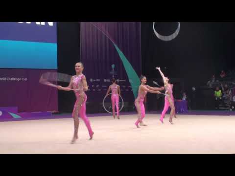 Azerbaijan Group 3 hoops & 2 pairs of clubs EF World Challenge Cup Cluj 25 August 2019