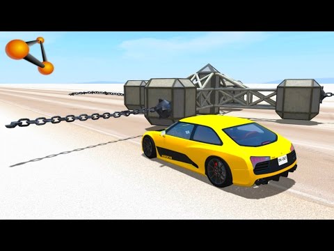 BeamNG.Drive - Giant Spinning Chain Against Cars