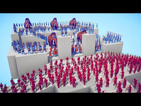 200x TRIBAL ARMY 👑 vs ⚔️ 100x MELEE & RANGED ARMY / Totally Accurate Battle Simulator ( TABS )